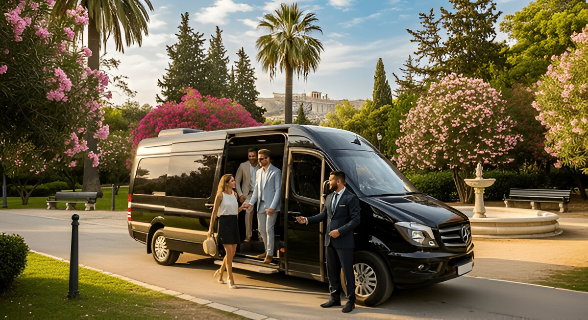 Chauffeur professionnel ouvrant la porte d’un véhicule